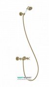 Смеситель для душа Tres Tres-Сlasic двухвентильный с ручным душем состаренная латунь матовая 24216301LM