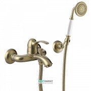 Смеситель для ванной Tres Tres-Сlasic с ручным душем состаренная латунь матовая 24217001LM