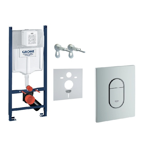 Система інсталяції для підвісного унітазу Grohe Rapid SL з кнопкою змиву хром матовий 38844P0A