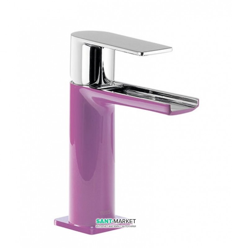 Смеситель для раковины Tres Loft colors однорычажный с открытым каскадным изливом фиолетовый/хром 20011001VI
