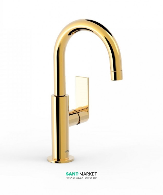 Смеситель для раковины Tres Loft colors однорычажный с поворотным изливом золото 20020504OR