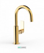 Смеситель для раковины Tres Loft colors однорычажный с поворотным изливом золото 20020504OR