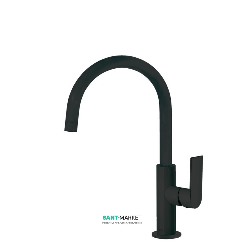 Смеситель для раковины Tres Loft colors однорычажный с поворотным изливом черный матовый 20020505NM