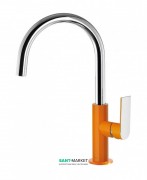 Змішувач для раковини Tres Loft colors одноважільний з поворотним виливом апельсиновий/хром 20020505NA