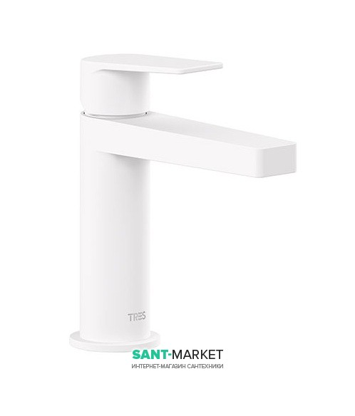 Смеситель для раковины Tres Project colors однорычажный белый матовый 21110301BM