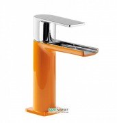 Смеситель для раковины Tres Loft colors однорычажный с открытым каскадным изливом апельсиновый/хром 20011001NA