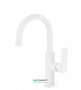 Смеситель для раковины Tres Loft colors однорычажный с поворотным изливом белый матовый 20020504BM