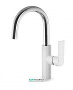 Змішувач для раковини Tres Loft colors одноважільний з поворотним виливом білий/хром 20020504BL