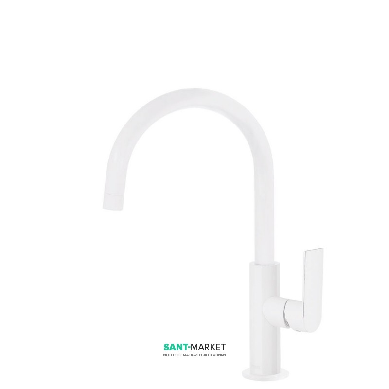 Смеситель для раковины Tres Loft colors однорычажный с поворотным изливом белый матовый 20020505BM