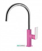 Змішувач для раковини Tres Loft colors одноважільний з поворотним виливом фуксія/хром 20020505FU