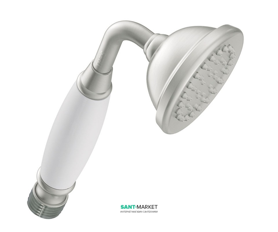 Душевая лейка Tres Tres-Сlasic 78 мм 1 тип струи сталь/белый 29963109AC