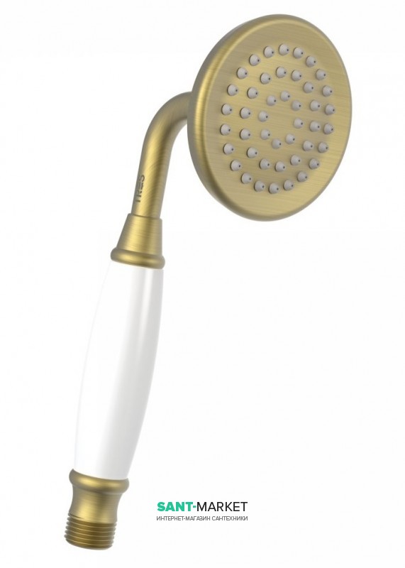 Душова лійка Tres Tres-Clasic 78 мм 1 тип струменя зістарена латунь матова/білий 29963109LM