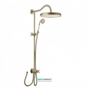 Душевая система Tres Tres-Сlasic с верхним и ручным душем состаренная латунь 24247601LV