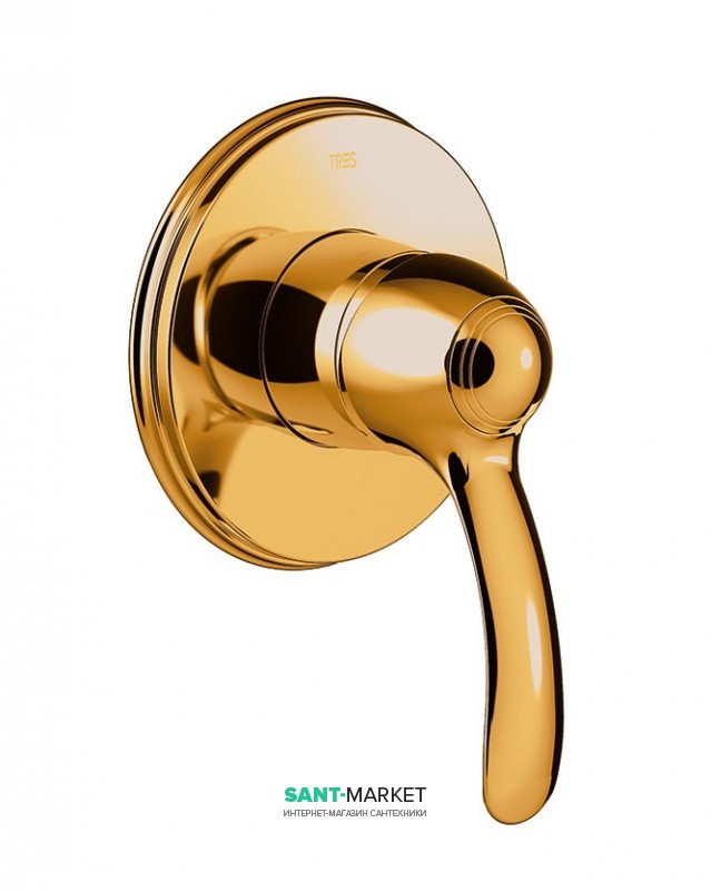 Смеситель для душа Tres Tres-Сlasic однорычажный встраиваемый золото 24217701OR