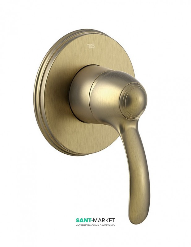 Смеситель для душа Tres Tres-Сlasic однорычажный встраиваемый состаренная латунь 24217701LV