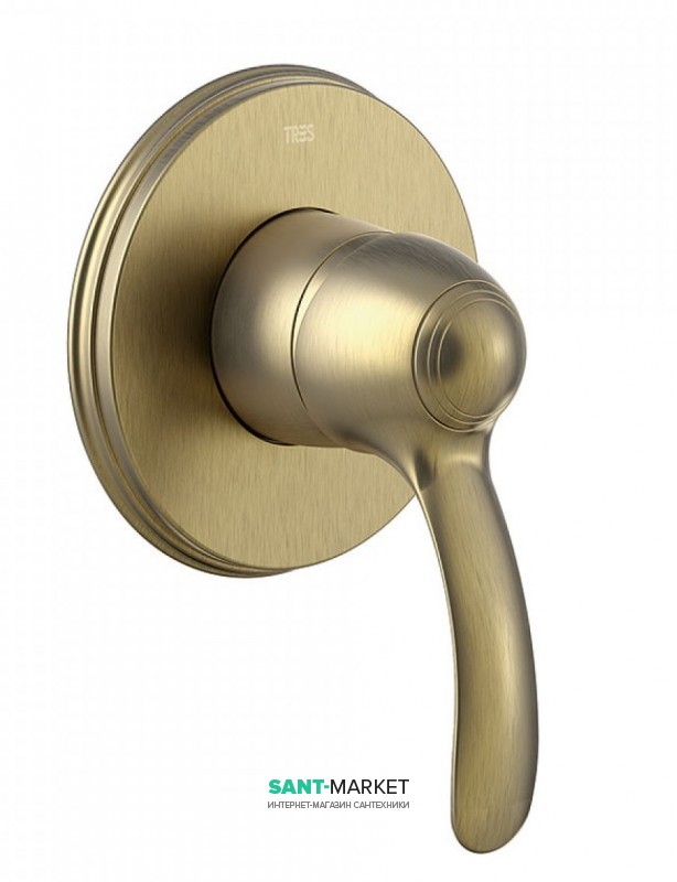 Смеситель для душа Tres Tres-Сlasic однорычажный встраиваемый состаренная латунь матовая 24217701LM