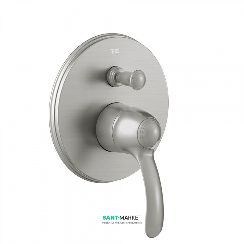 Смеситель для душа Tres Tres-Сlasic однорычажный встраиваемый 2 канала сталь 24218001AC