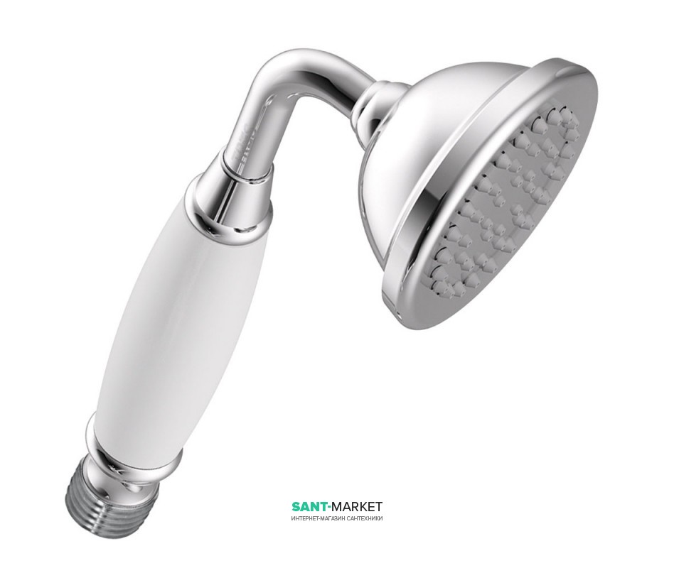 Душевая лейка Tres Tres-Сlasic 78 мм 1 тип струи хром/белый 29963109