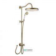 Душевая система Tres Tres-Сlasic с верхним и ручным душем состаренная латунь матовая 24247601LM