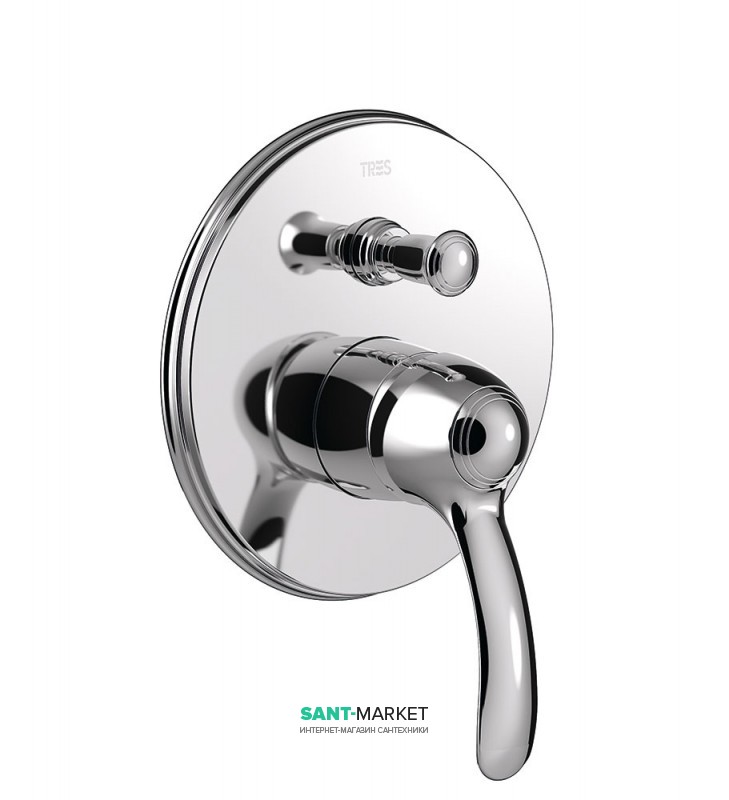 Смеситель для душа Tres Tres-Сlasic однорычажный встраиваемый 2 канала хром 24218001