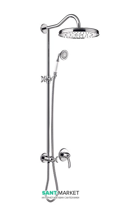 Душова стійка Tres Tres-Clasic з одноважільним вбудованим змішувачем хром 24217703