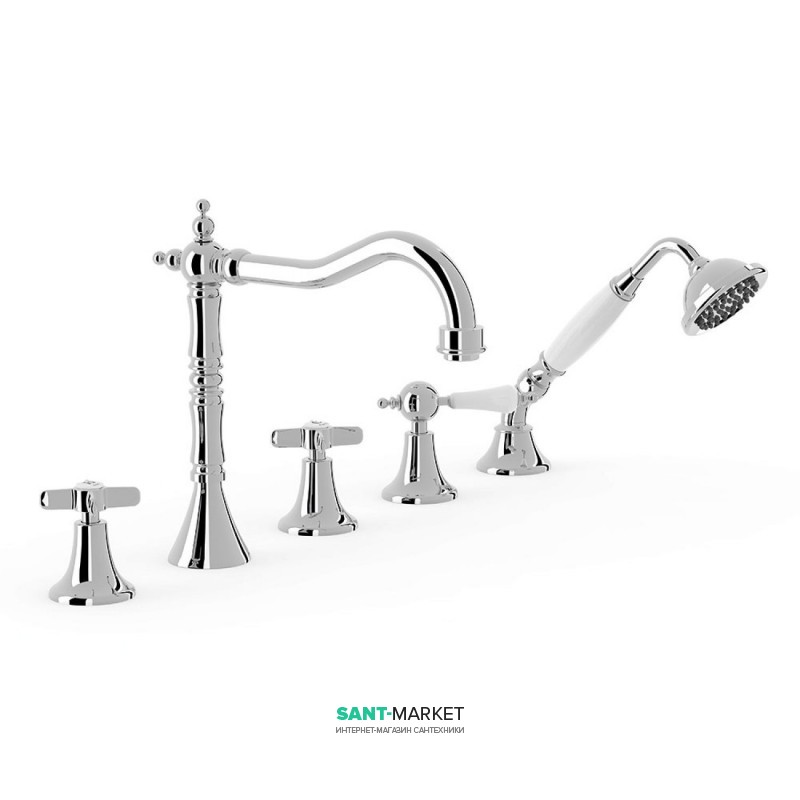 Змішувач на борт ванни Tres Tres-Clasic з ручним душем хром 24214601