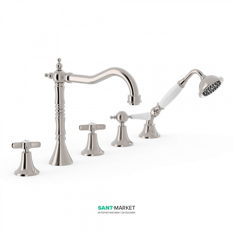 Смеситель на борт ванны Tres Tres-Сlasic с ручным душем сталь 24214601AC