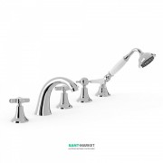 Смеситель на борт ванны Tres Tres-Сlasic двухвентильный с ручным душем хром 24214602