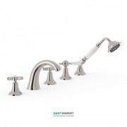 Смеситель на борт ванны Tres Tres-Сlasic двухвентильный с ручным душем сталь 24214602AC