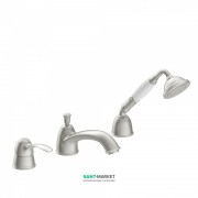 Змішувач на борт ванни Tres Tres-Clasic одноважільний з ручним душем сталь 24214501AC