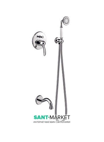 Душевая система скрытого монтажа Tres Tres-Сlasic с однорычажным смесителем и изливом для ванны хром 24218005