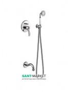 Душова система прихованого монтажу Tres Tres-Clasic з одноважільним змішувачем і виливом для ванни хром 24218005