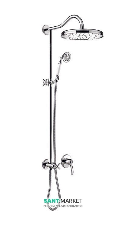 Душова стійка Tres Tres-Clasic з одноважільним вбудованим змішувачем хром 24217703