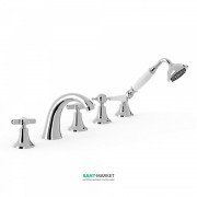 Смеситель на борт ванны Tres Tres-Сlasic двухвентильный с ручным душем хром 24214602