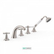 Смеситель на борт ванны Tres Tres-Сlasic двухвентильный с ручным душем сталь 24214602AC