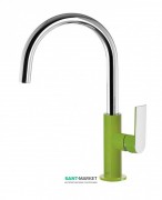 Смеситель для раковины Tres Loft colors однорычажный с поворотным изливом зеленый/хром 20020505VE