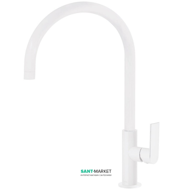 Змішувач для раковини Tres Loft colors одноважільний з поворотним виливом 232 мм білий матовий 20020506BM