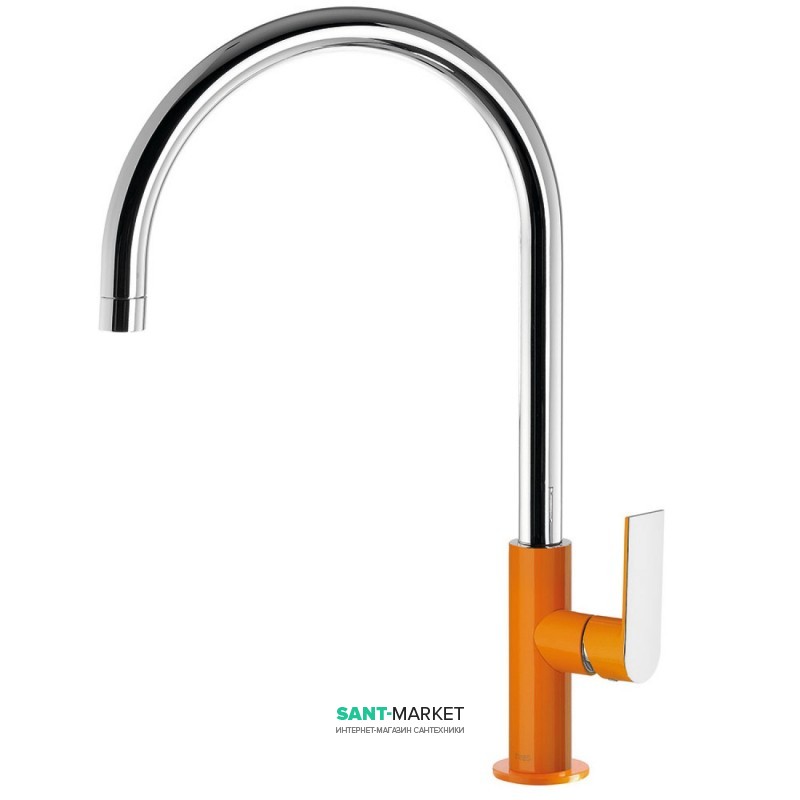 Змішувач для раковини Tres Loft colors одноважільний з поворотним виливом 232 мм апельсиновий/хром 20020506NA