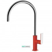 Смеситель для раковины Tres Loft colors однорычажный с поворотным изливом 232 мм красный/хром 20020506RO