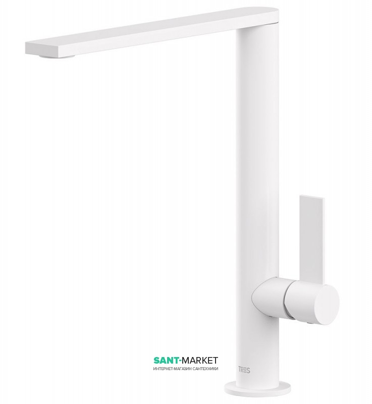 Смеситель для раковины Tres Project colors однорычажный белый матовый 21140501BM