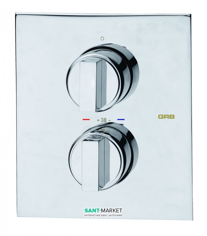 Смеситель для ванной GRB Kala двухрычажный с термостатом 3 потребителя хром 146800