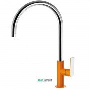 Змішувач для раковини Tres Loft colors одноважільний з поворотним виливом 232 мм апельсиновий/хром 20020506NA