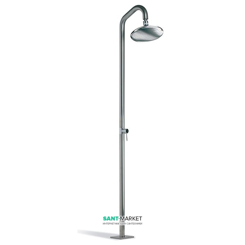 Душевая стойка AQA уличная одновентильная с лейкой нержавеющая сталь серый 93-16