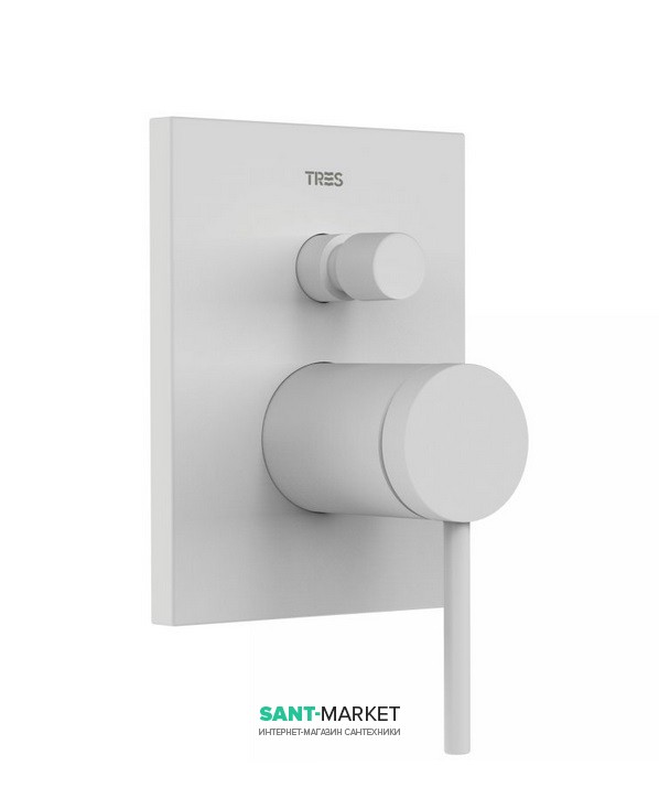 Змішувач для душа Tres Mono-Term одноважільний 2 каналу білий матовий 20118001BM