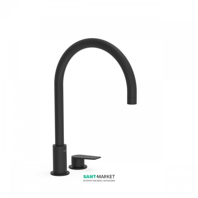 Смеситель для раковины Tres Project-Tres однорычажный с поворотным изливом черный матовый 21110501NM