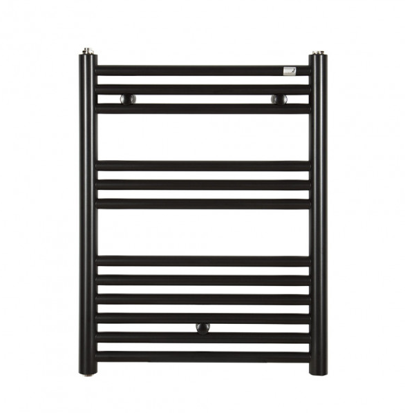 Водяной полотенцесушитель Zehnder Klaro для закрытых систем отопления черный матовый ZSL-080-050-9017