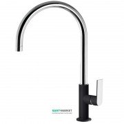 Змішувач для раковини Tres Loft colors одноважільний з поворотним виливом 232 мм чорний/хром 20020506NE