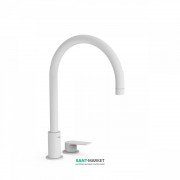 Смеситель для раковины Tres Project-Tres однорычажный с поворотным изливом белый матовый 21110501BM