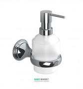 Дозатор для жидкого мыла Sonia Genoa настенный с держателем матовое стекло/латунь хром 107599