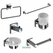Набор аксессуаров 6 в 1 Sonia Line для ванной матовое стекло/латунь хром 179640